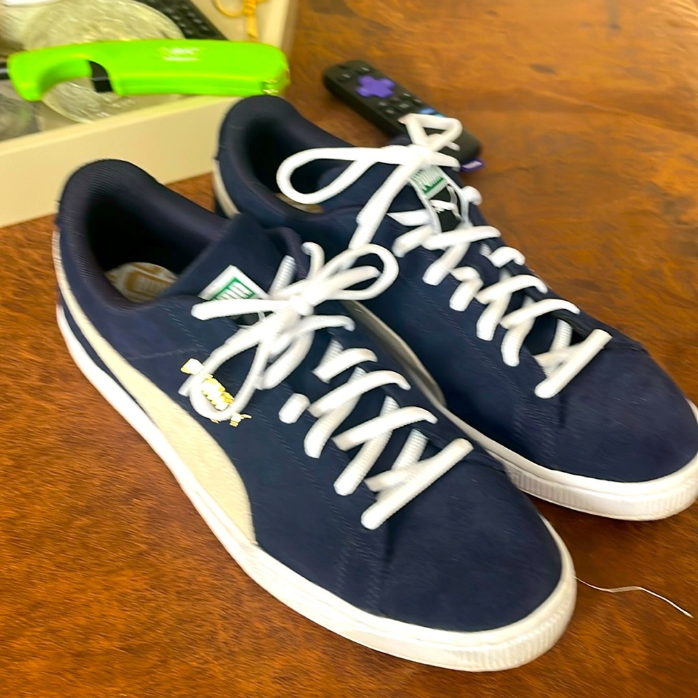 Barely worn blue suedes. Size 11.5